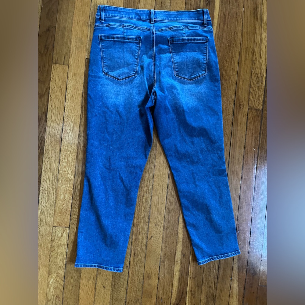 White House black market WHBM stretch waistband straight leg jeans 14 high rise